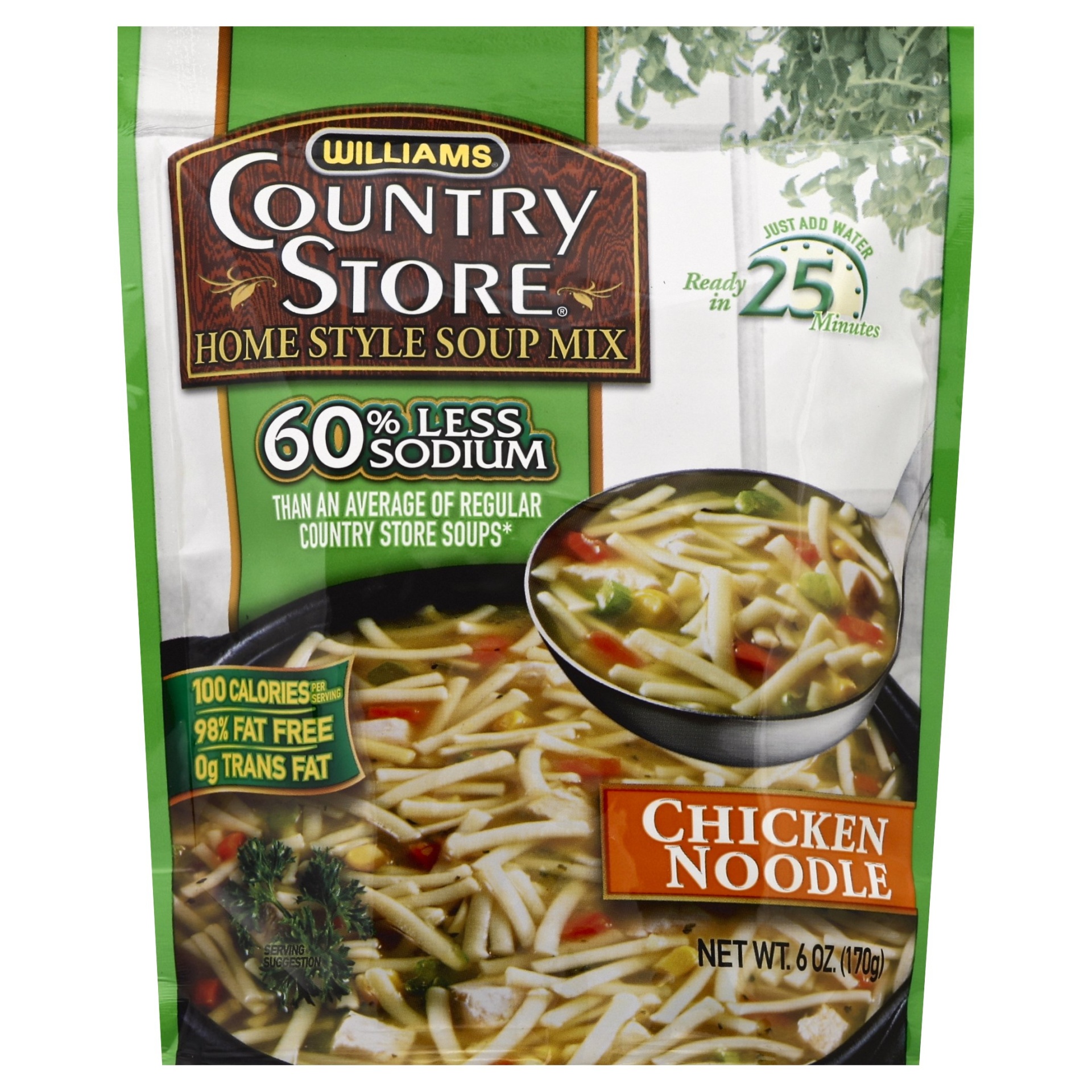 slide 1 of 6, Williams Country Store Reduced Sodium Chicken Noodle Home Style Soup Mix, 6 oz