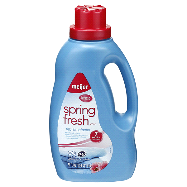 slide 1 of 1, Meijer Liquid Fabric Softener, Spring Fresh Scent, 51 oz