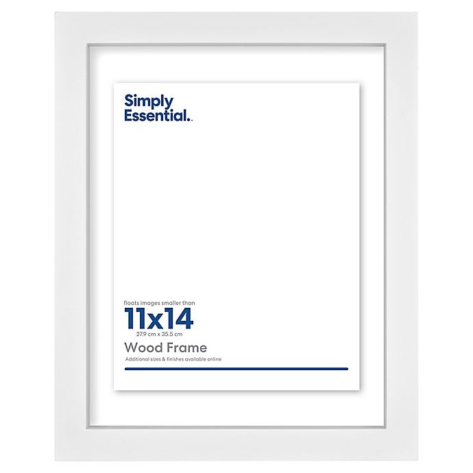 slide 1 of 2, Simply Essential Gallery Floating Wood Wall Frame - White, 11 in x 14 in