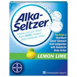 Alka-Seltzer Antacid & Pain Relief Lemon Lime Tablets