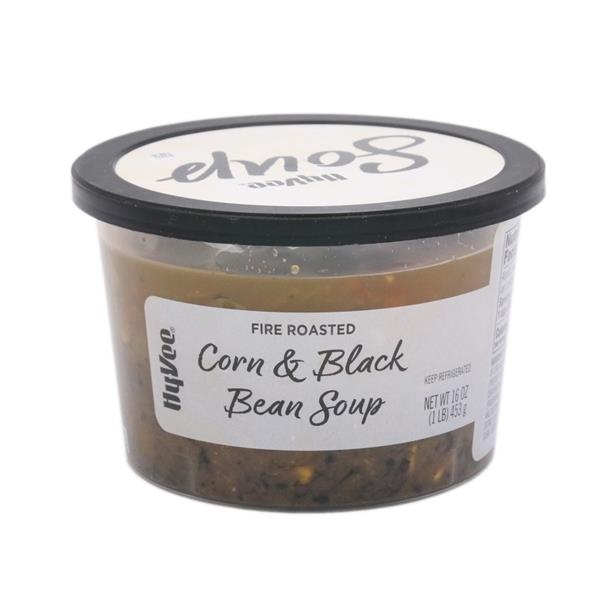 slide 1 of 1, Hy-vee Fire Roasted Corn & Black Bean Soup, 16 oz