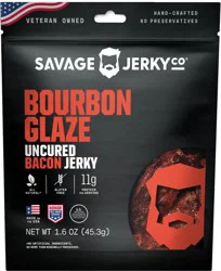 Savage Jerky Bourbon Glaze Uncured Bacon Jerky
