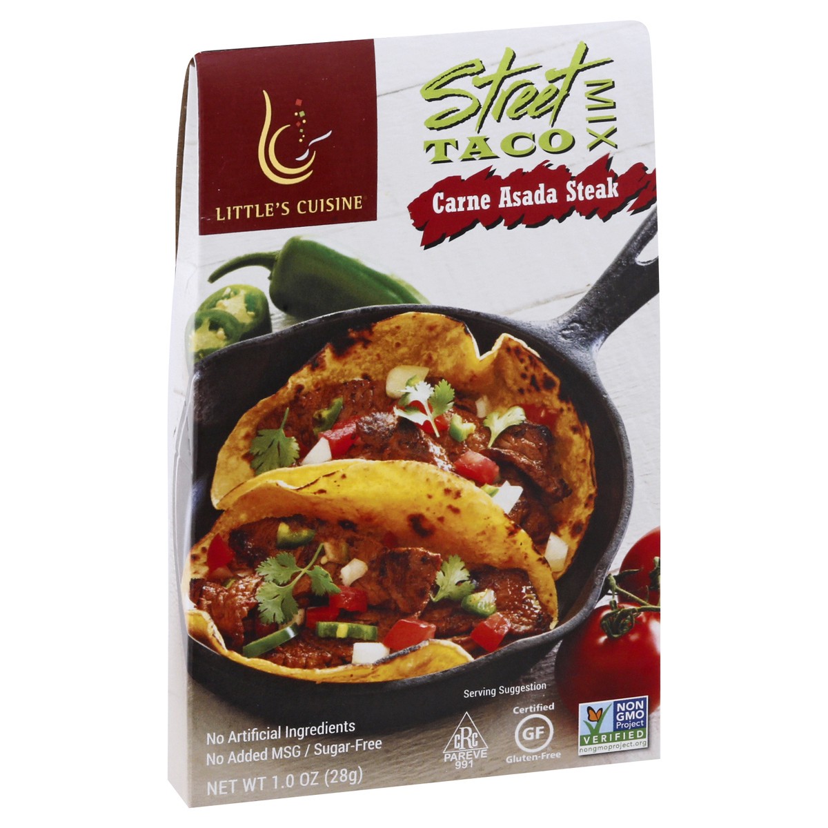 slide 2 of 10, Little's Cuisine Carne Asada Steak Street Taco Seasoning Mix, 1 oz