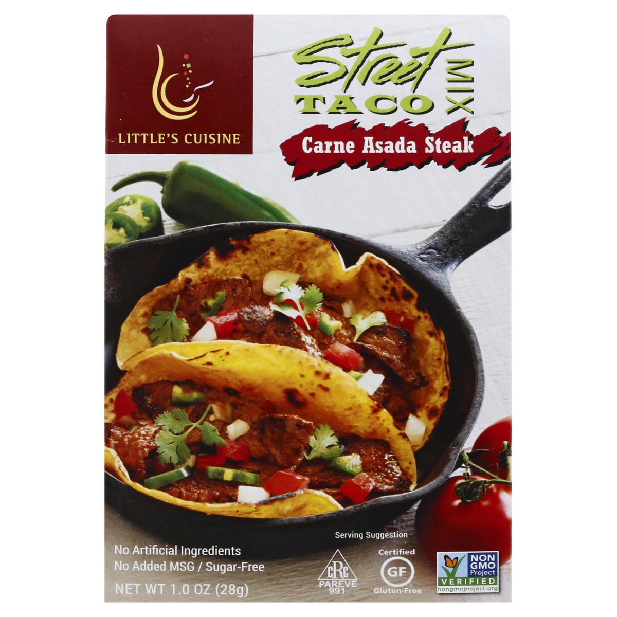 slide 1 of 10, Little's Cuisine Carne Asada Steak Street Taco Seasoning Mix, 1 oz