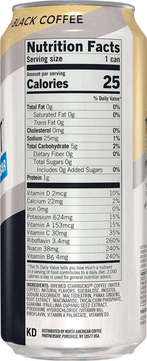 slide 4 of 4, Starbucks Energy Coffee Beverage, Zero Sugar, Vanilla, Extra Strength - 15 fl oz, 15 fl oz