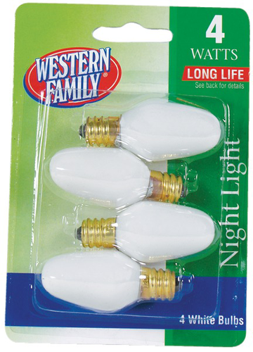 slide 1 of 1, Western Family Night Light White 4 Watt, 4 ct