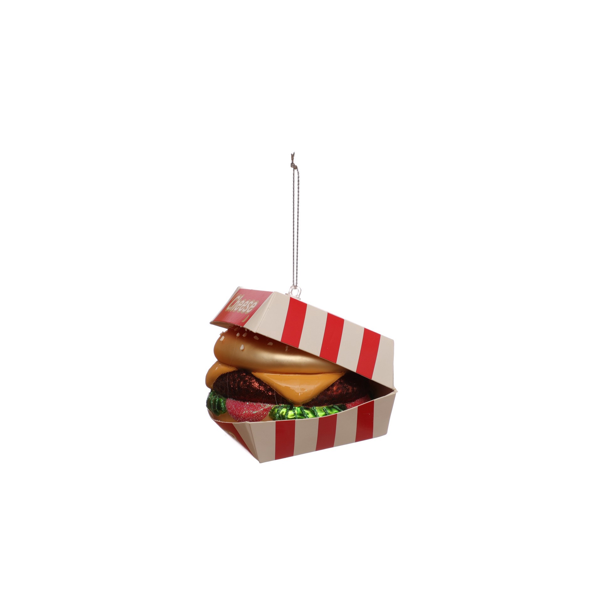 slide 2 of 3, 3.25" Cheeseburger Glass Ornament By Ashland, 3.25 in