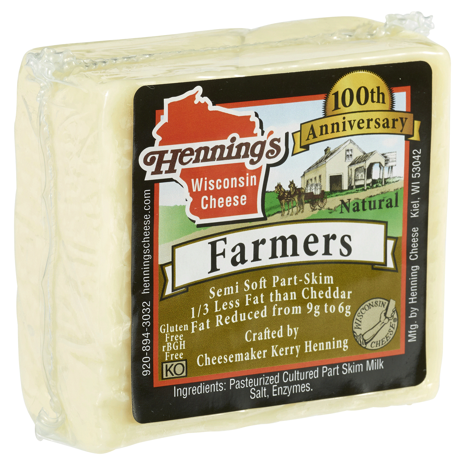 slide 2 of 2, Henning's Hennings Reduced Fat Farmers Cheese, per lb