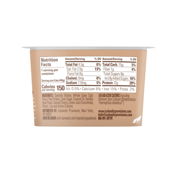 slide 2 of 9, Icelandic Provisions Yogurt Oatmilk Van Skyr, 5 oz