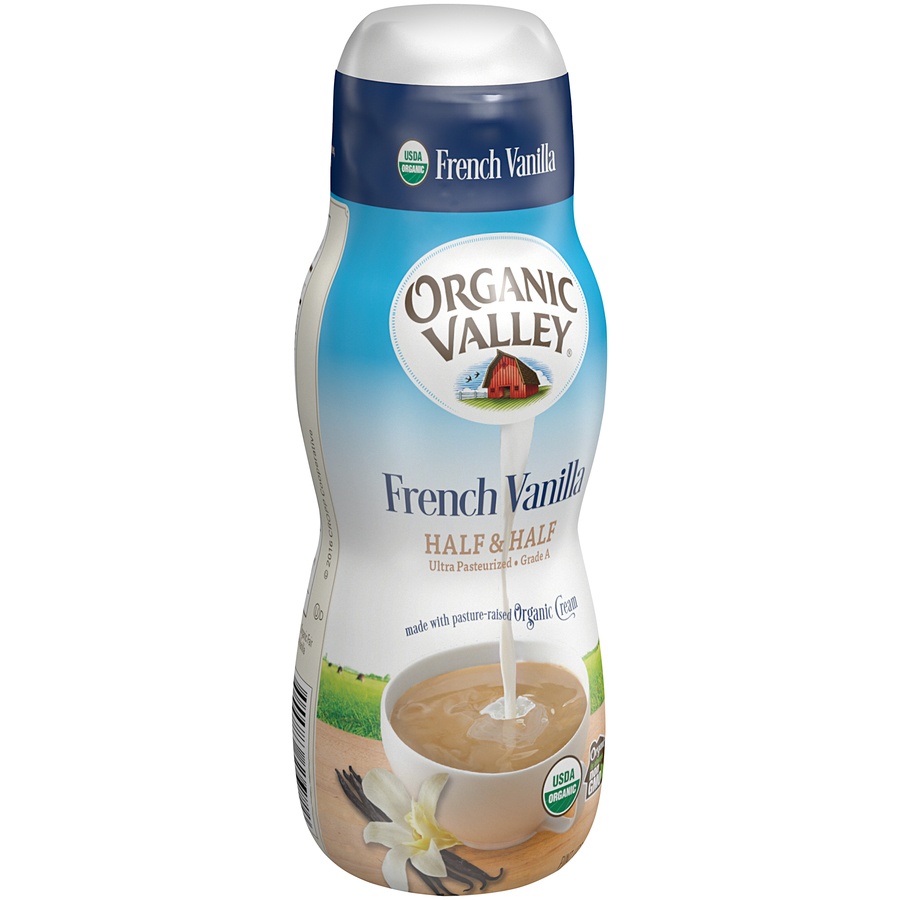 slide 2 of 6, Organic Valley French Vanilla Half & Half Cream, 1 pint