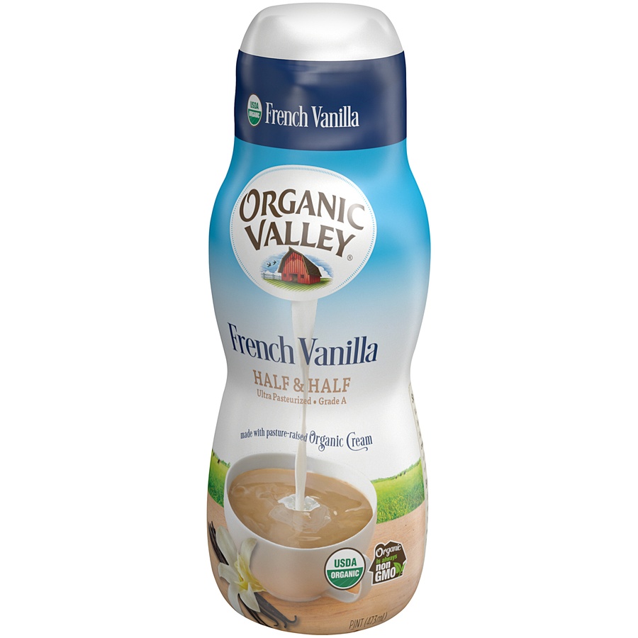 slide 3 of 6, Organic Valley French Vanilla Half & Half Cream, 1 pint