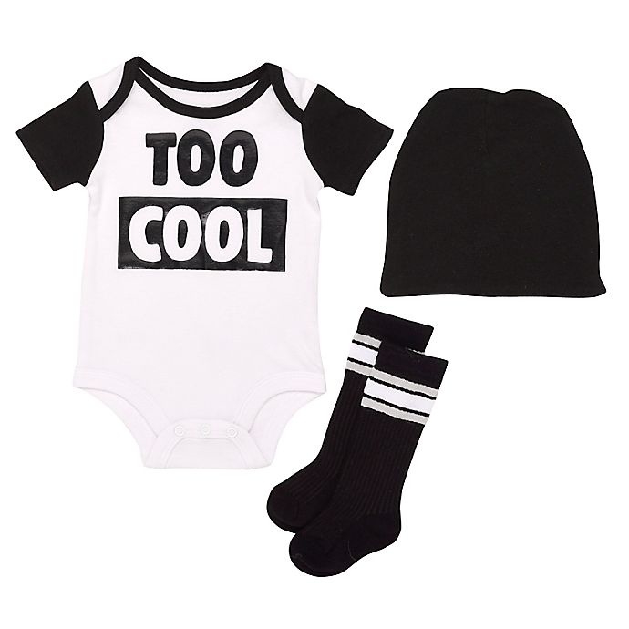 slide 1 of 1, Baby Starters Newborn Too Cool'' Bodysuit, Hat and Sock Set - Fuchsia'', 1 ct