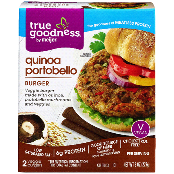 slide 1 of 1, True Goodness Quinoa Portobello Burger, 8 oz