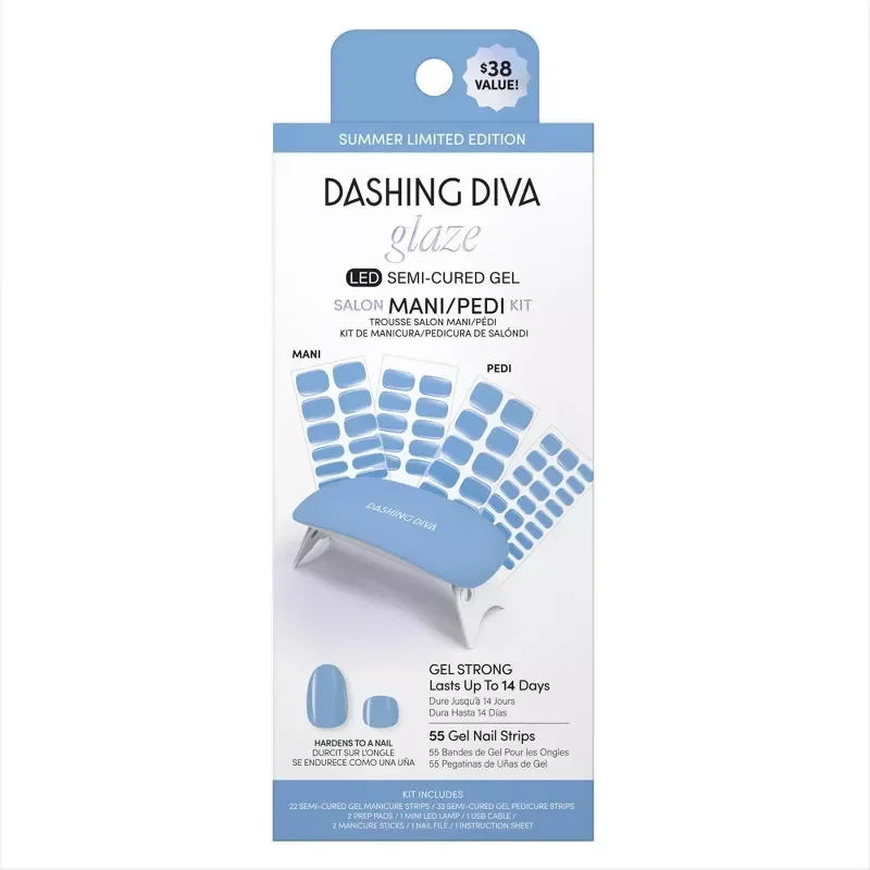 slide 1 of 1, Dashing Diva Glaze Nail Art - The Bitesize Blue - 55ct, 55 ct