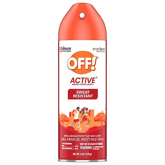 slide 1 of 1, Off! Active Insect Repellent Sweat Resistant Aerosol Spray - 6 Oz, 6 oz