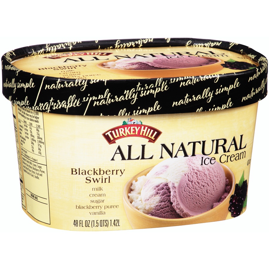 slide 2 of 8, Turkey Hill All Natural Blackberry Swirl Ice Cream, 48 fl oz