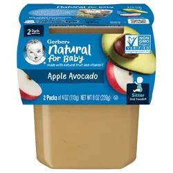 Gerber Stage 2 Baby Food, Apple Avocado Puree Tubs, Baby Puree, 16PK