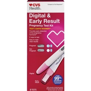 slide 1 of 1, CVS Health Digital + Early Result Pregnancy Test Kit, 2 ct