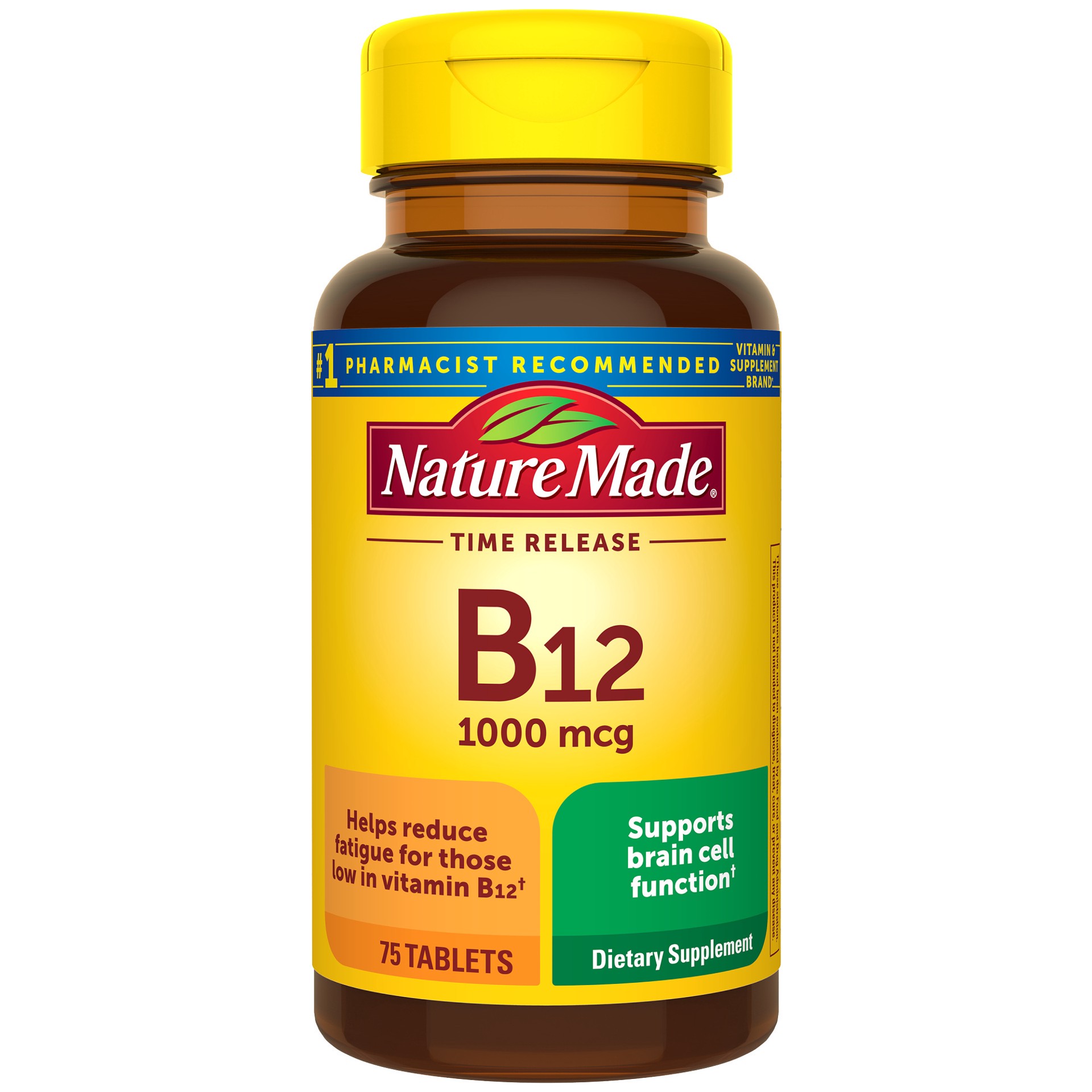 slide 1 of 9, Nature Made Vitamin B12 1000 mcg, Dietary Supplement For Energy Metabolism Support, 75 Time Release Tablets, 75 Day Supply, 75 ct