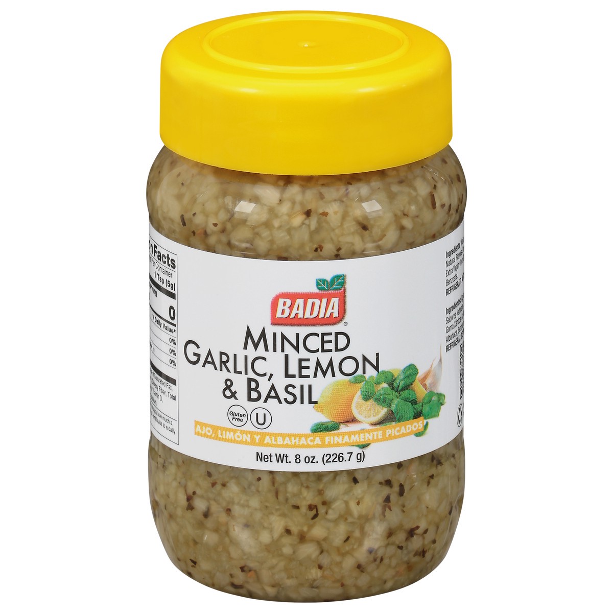 slide 1 of 9, Badia Minced Garlic Lemon & Basil, 8 oz