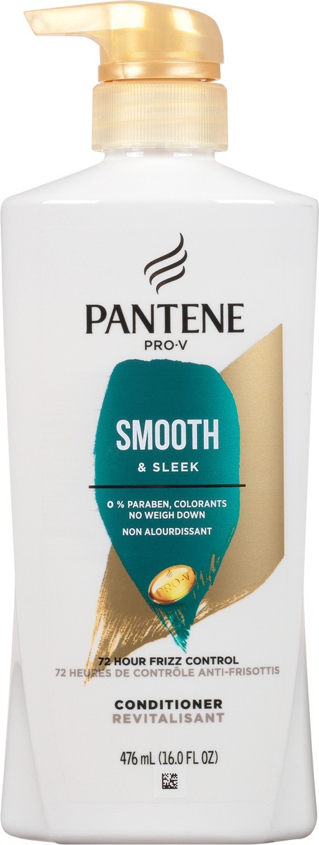 slide 9 of 9, Pantene Smooth & Sleek 72 HR Smoothness Conditioner 16.0oz/476mL, 16 fl oz