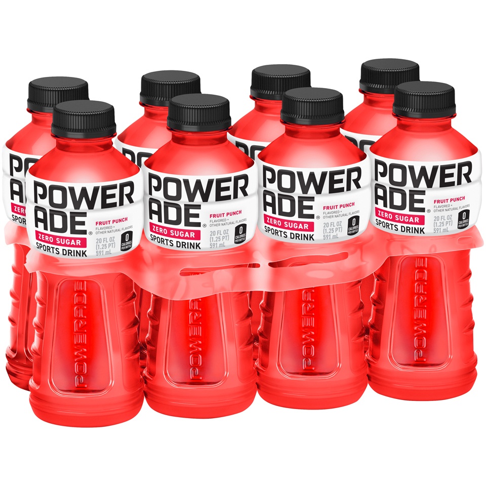 slide 2 of 3, POWERADE Zero Fruit Punch Bottles- 8 ct, 8 ct