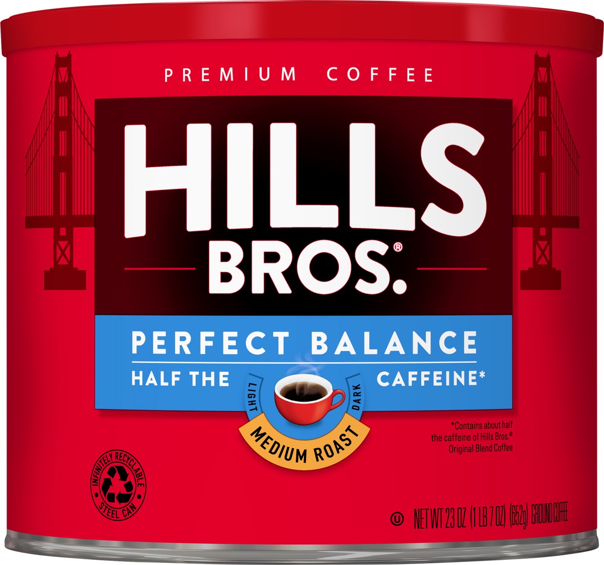 slide 3 of 7, Hills Bros. Perfect Balance Medium Roast Ground Coffee - 23 oz, 23 oz