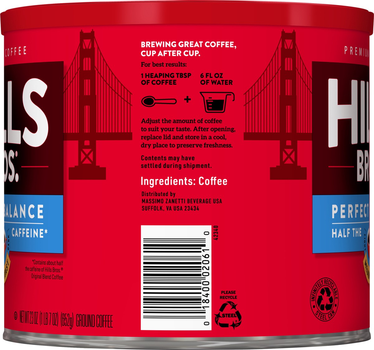 slide 7 of 7, Hills Bros. Perfect Balance Medium Roast Ground Coffee - 23 oz, 23 oz