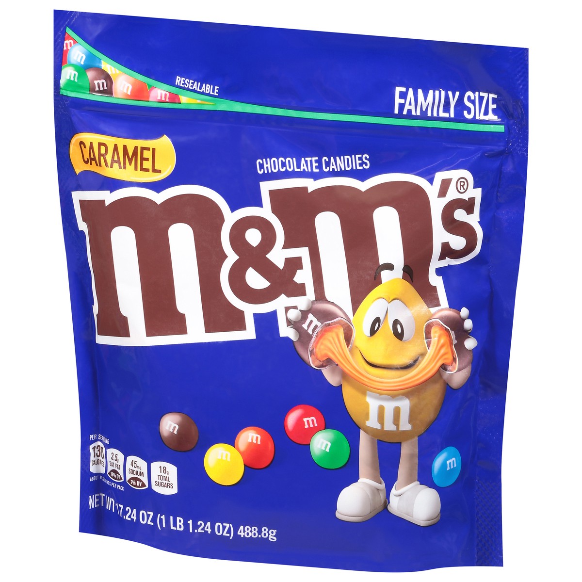 slide 2 of 13, M&M's Caramel Chocolate Candies Family Size 17.24 oz, 17.24 oz