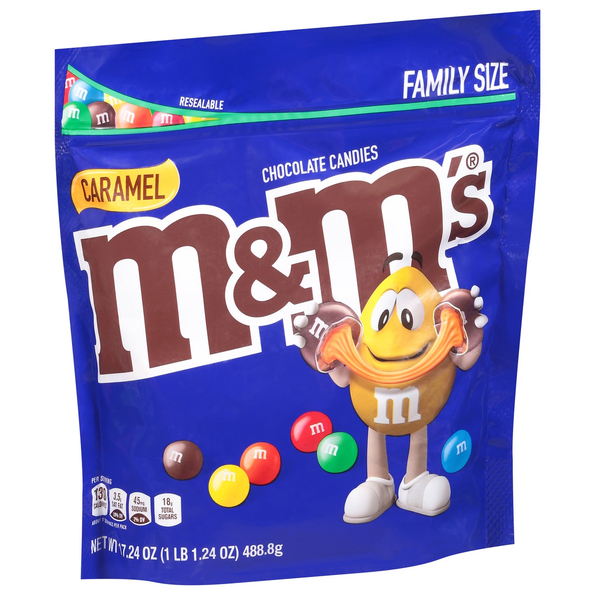 slide 12 of 13, M&M's Caramel Chocolate Candies Family Size 17.24 oz, 17.24 oz