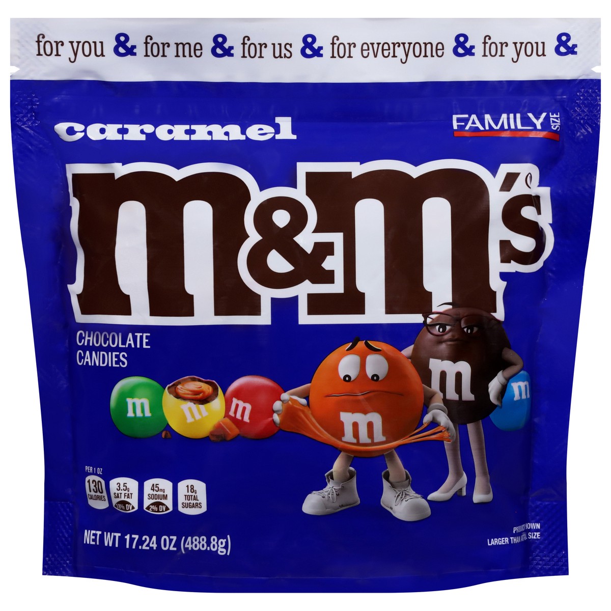 slide 1 of 13, M&M's Caramel Chocolate Candies Family Size 17.24 oz, 17.24 oz