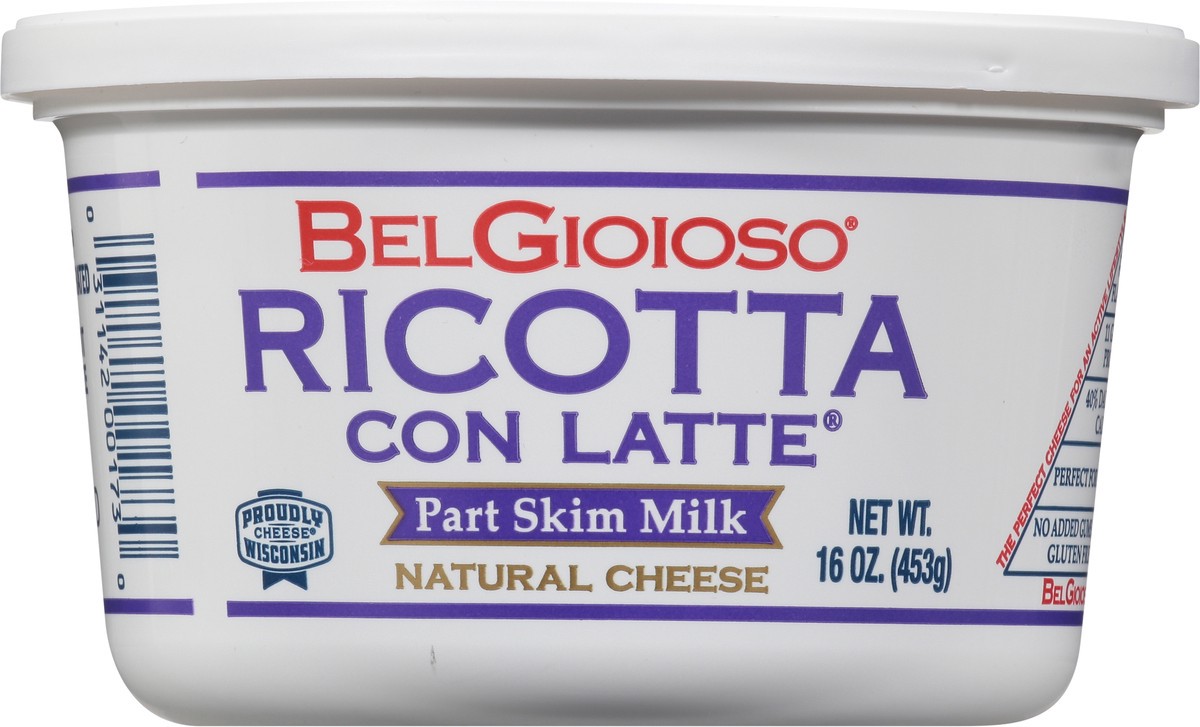 slide 13 of 13, BelGioioso Con Latte Part Skim Milk Natural Ricotta Cheese 16 oz, 16 oz