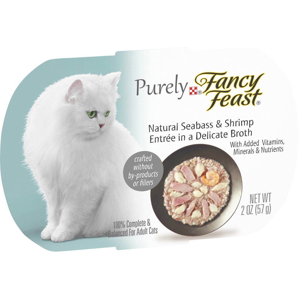 slide 6 of 9, Purina Fancy Feast Natural Seabass And Shrimp Wet Cat Food Tray, 2 oz