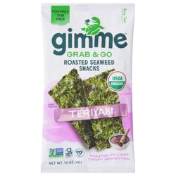 gimMe Grab & Go Roasted Teriyaki Seaweed Snacks 0.14 oz
