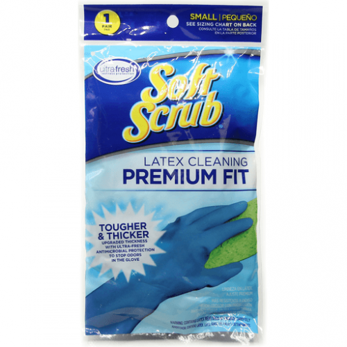 slide 1 of 1, Soft Scrub Premium Fit Latex Cleaning Gloves Small, 1 pair