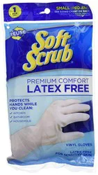 Soft Scrub Premium Fit Latex Cleaning Gloves Small