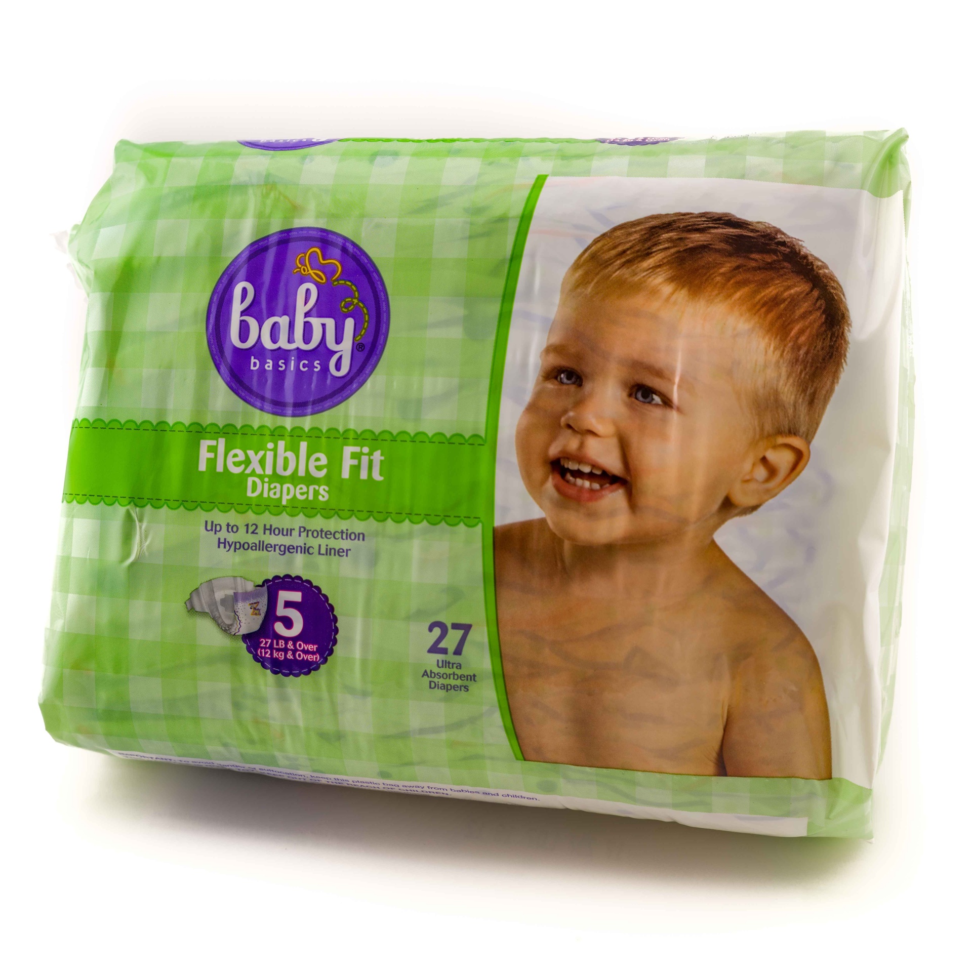slide 1 of 1, Baby Basics Size 5 Jumbo Diapers, 24 ct