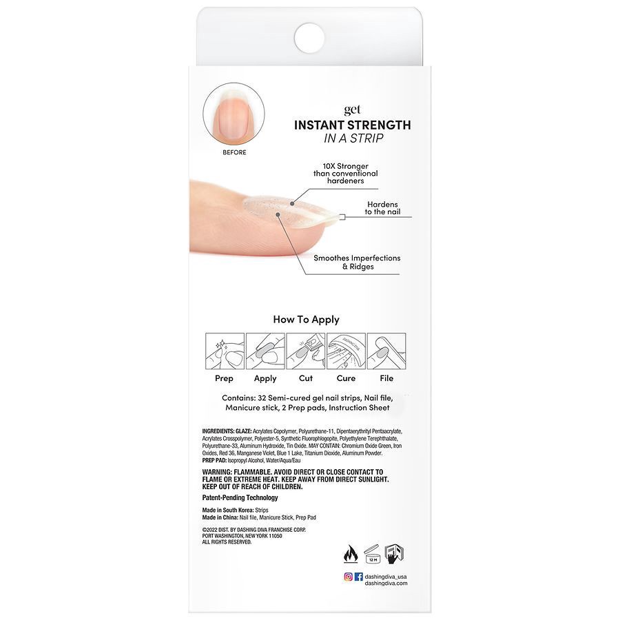 slide 5 of 5, Dashing Diva Glaze Strong Gel Nail Strips, 32 ct