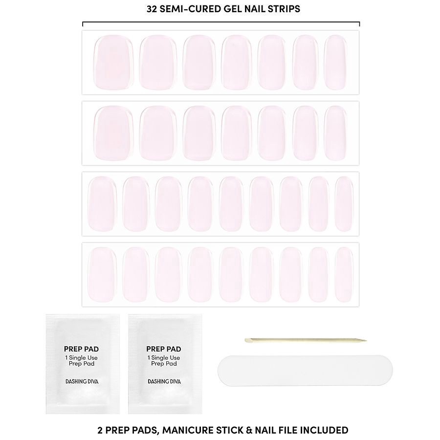 slide 3 of 5, Dashing Diva Glaze Strong Gel Nail Strips, 32 ct