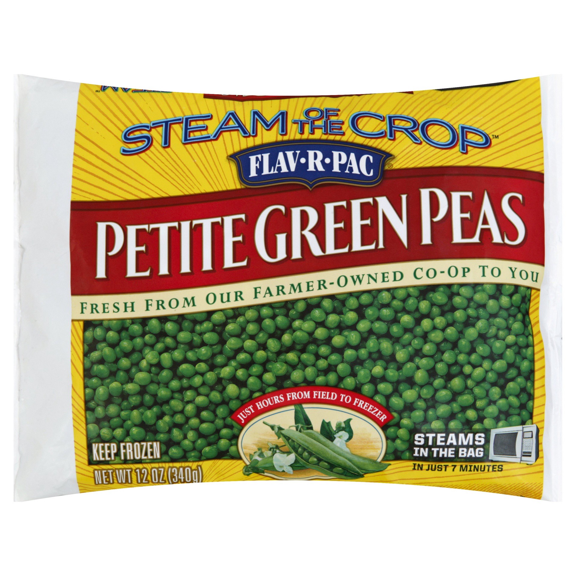 slide 1 of 6, Flav-R-Pac Green Peas 12 oz, 12 oz