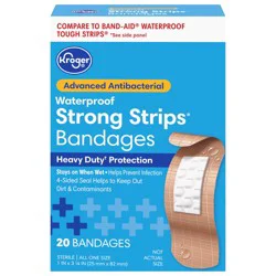 Kroger Advanced Antibacterial Strong Strip Waterproof One Size Bandages