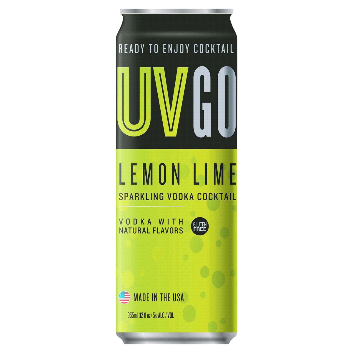 slide 1 of 5, UVGO Lemon Lime Sparkling Vodka Cocktail, 1 ct