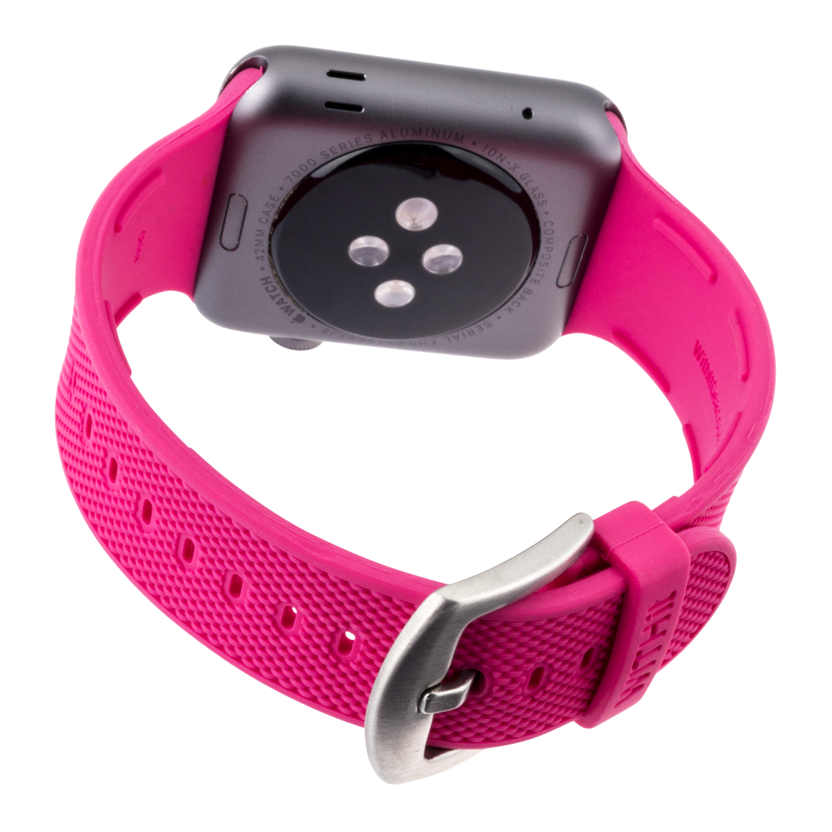 slide 2 of 4, WITHit Pink Silicone Apple Watch Band, 42 mm