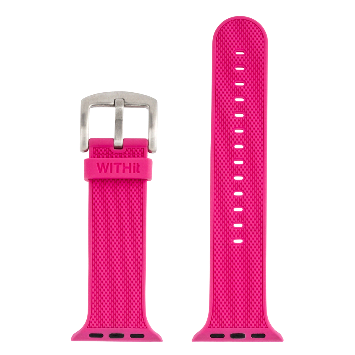slide 3 of 4, WITHit Pink Silicone Apple Watch Band, 42 mm