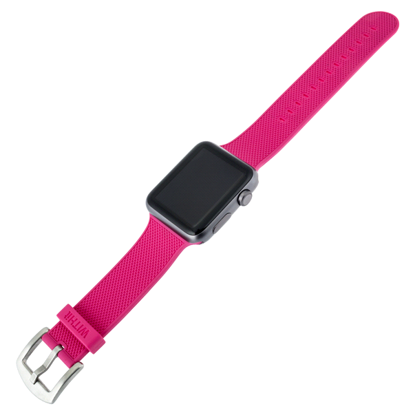 slide 1 of 4, WITHit Pink Silicone Apple Watch Band, 42 mm