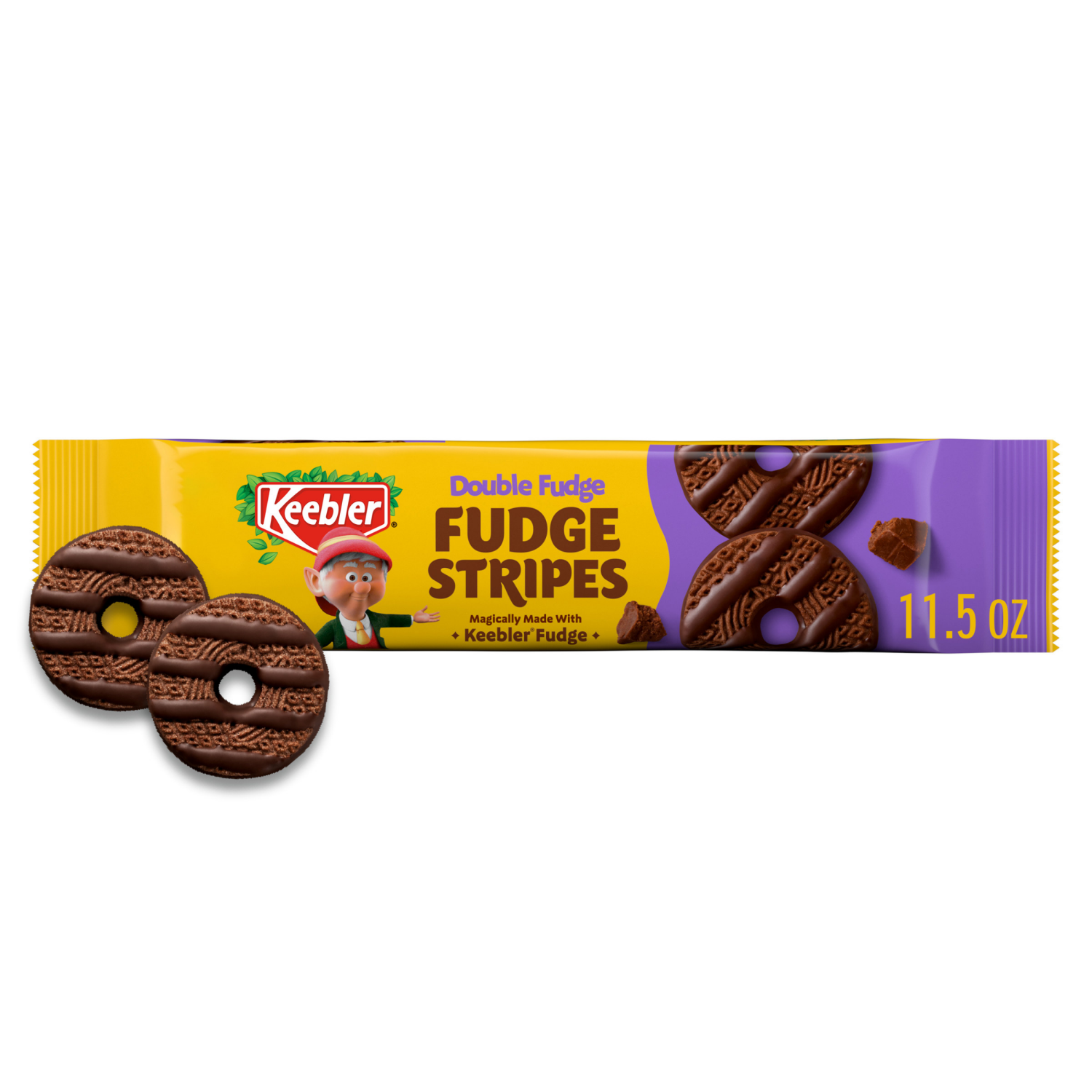 slide 1 of 4, KEEBLER Double Fudge, Fudge Stripes Cookies - 11.5oz / 326g, 11.5 oz