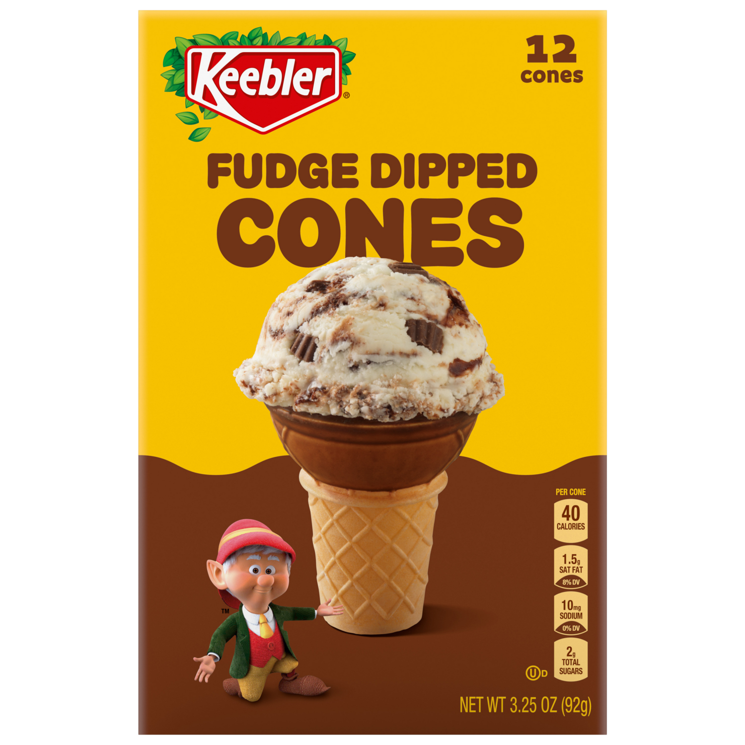 slide 1 of 6, Keebler Fudge-Dipped Ice Cream Cones, 3.25 oz, 12 ct, 12 ct