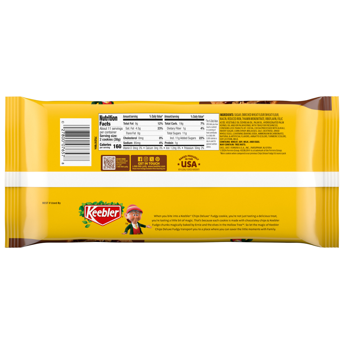 slide 2 of 2, KEEBLER Chips Deluxe, Fudgy Cookies made with chocolately chips and fudge chunks - 11.2oz / 318g Bonus Pack, 11.2 oz