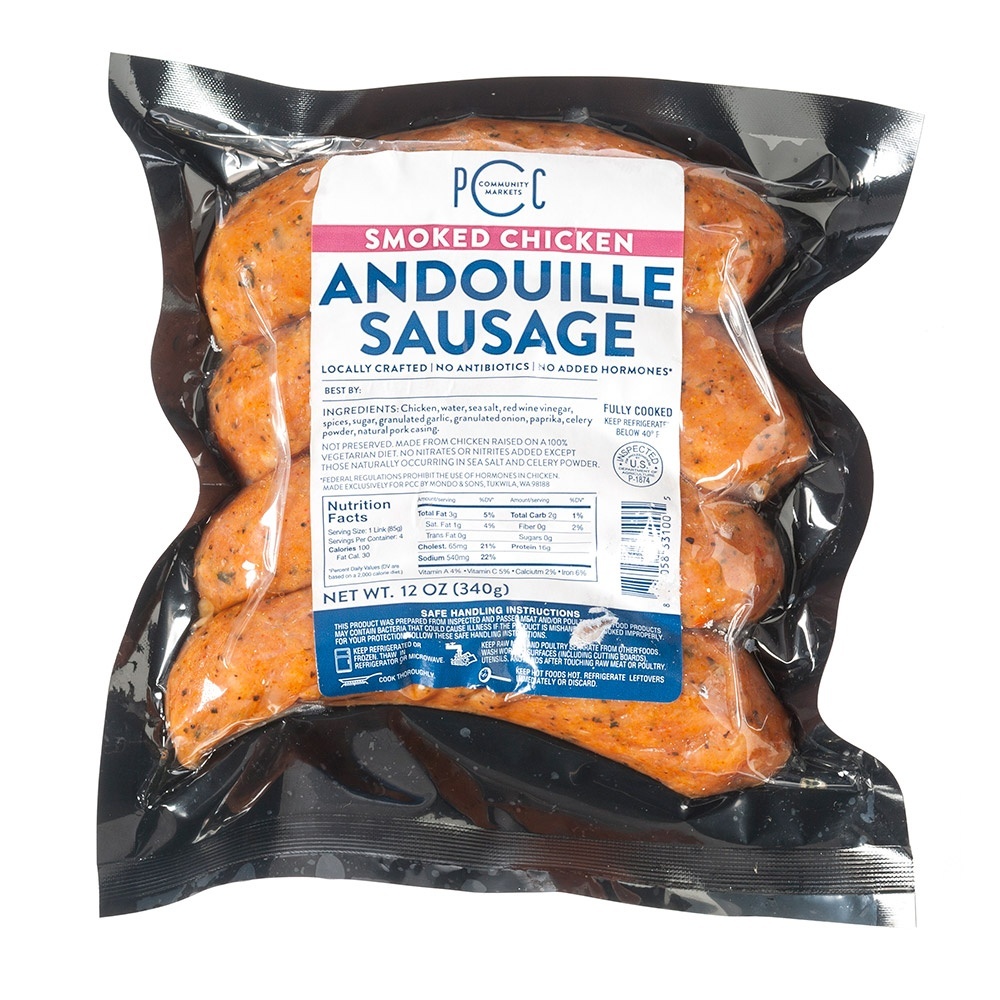 slide 1 of 1, PCC Smoked Chicken Andouille, 12 oz