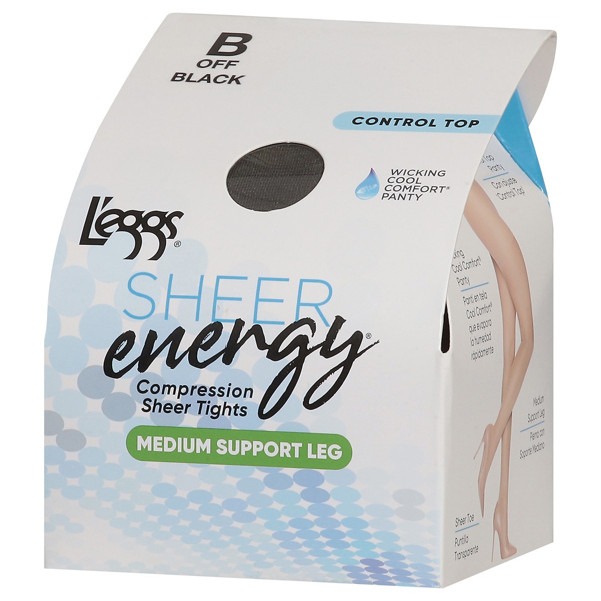 slide 9 of 11, L'Eggs Sheer Energy Medium Support Leg Compression Sheet Tights, 1 ct